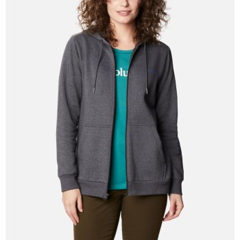 Columbia Ženske Majice S Kapuljačom - Logo Full Zip Tamno Sive | EKIW-19458